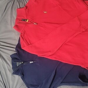 2 polo half zip long sleeves